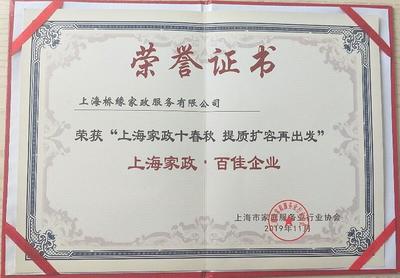 橋緣榮譽(yù)(2018-2020) 上海、江蘇家政 榮譽(yù)證書(shū)獎(jiǎng)牌 獎(jiǎng)?wù)陋?jiǎng)杯 獎(jiǎng)勵(lì)證書(shū) 企業(yè)榮譽(yù) 稱(chēng)號(hào) 橋緣公司取得的榮譽(yù)